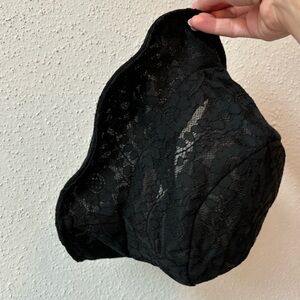 Adjustable black lace bucket hat